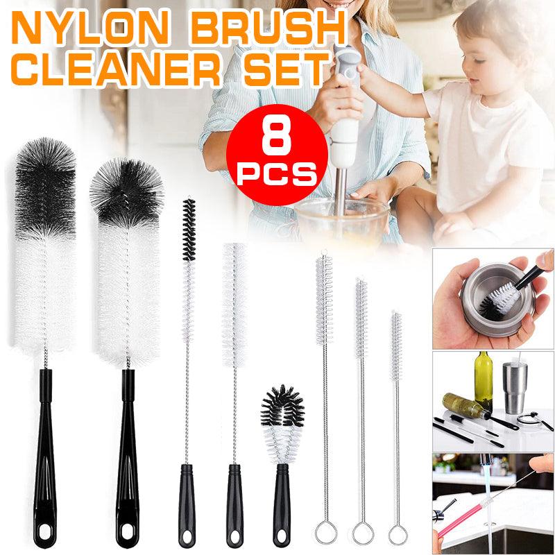 V528-NYLONSTRAWBRUSH-8PCS-227229-202509251141-00 8 Pcs Nylon Straw Brush Set Cleaner Bottle Glass Tube Pipe Small Long Cleaning - Image 1