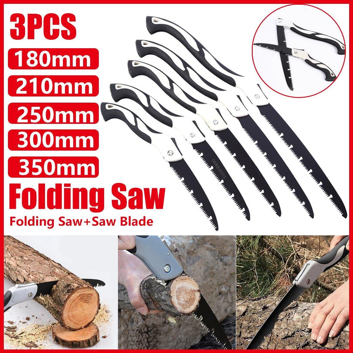 V528-OUTDOOR-SAW-3PCS-300MM-654265-202509301636-00 Folding Outdoor Hand Saw Portable Quick Cutting Pruning Garden Tree Logging Tool - 300mm - Image 1