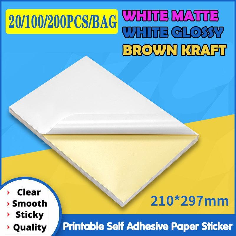 V528-P11WHITEMATTE24-100PCS10317-202509301345-00 A4 Self Adhesive Sticker Paper Sheet Label Laser Inkjet Print Mailing Address - White Matte 2x4 *100 PCS - Image 1