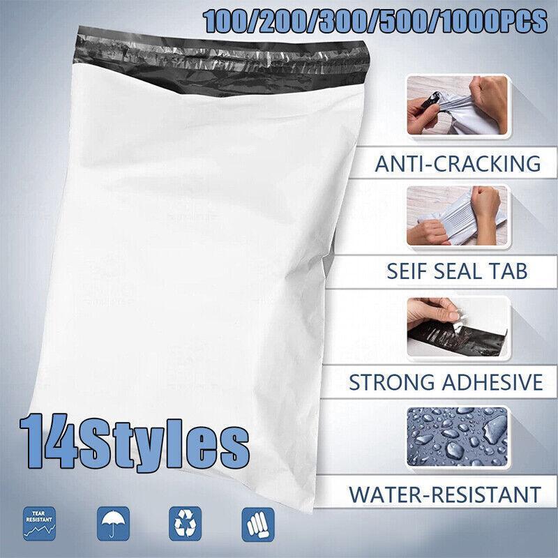 V528-P202SIZE-20-35CM-100PCS57152-202509301609-00 Poly Mailer Bags Mailing Satchel Plastic Courier Self Sealing Packing - 20*35cm *100 PCS - Image 1