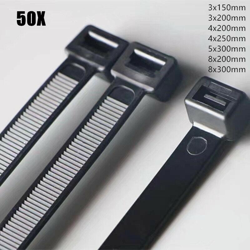 V528-P25SIZE-10-750MMWHITE5075997-202510010400-00 50X Cable Ties Zip Ties Nylon Uv Stabilised Black Cable Tie - 10*750mm White - Image 1