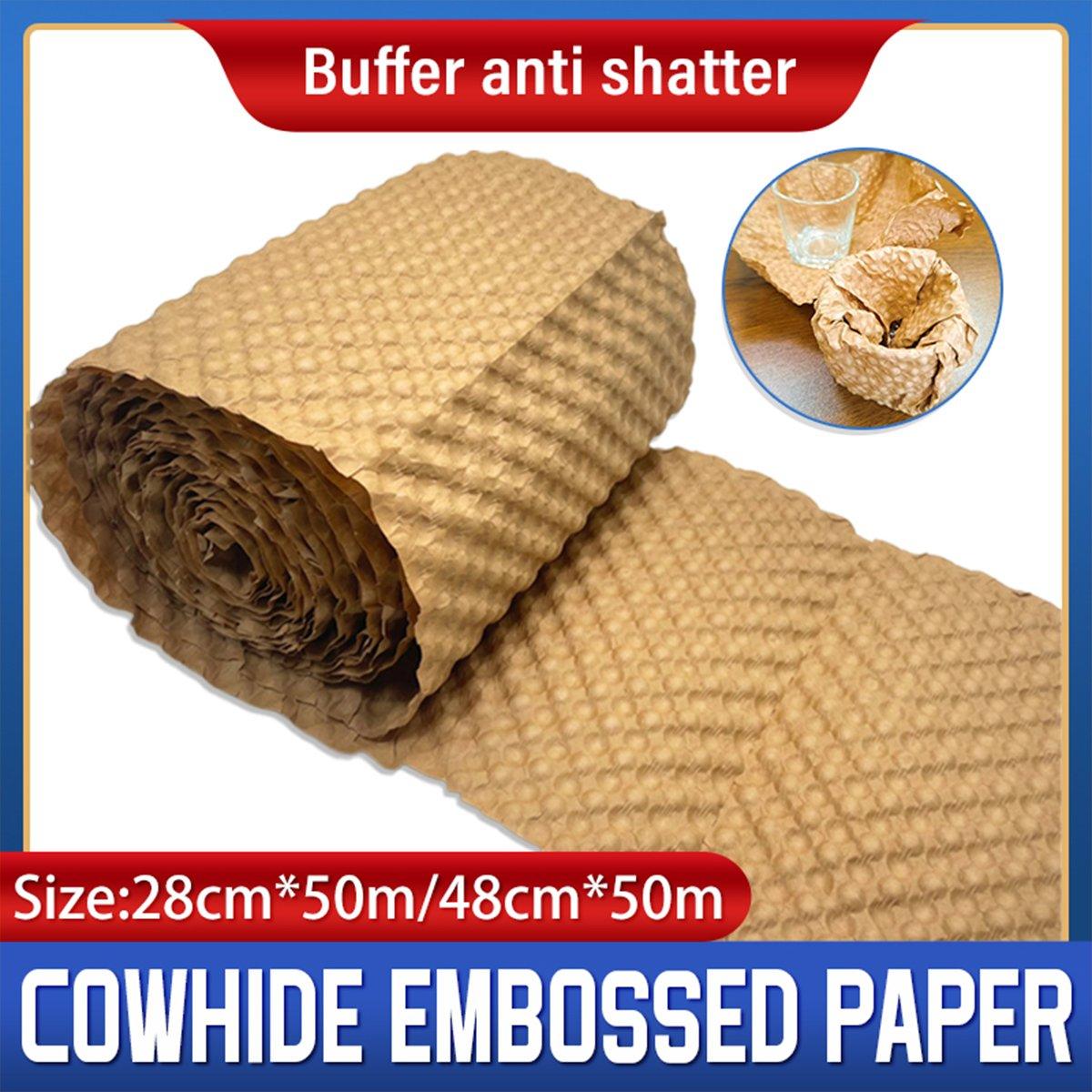 V528-PAPER-BUBBLE-28-50-377979-202509302009-00 Cowhide Pressure Bubble Paper Roll Shock Absorbing Biodegradable Cushioning Wrap - 28x50m - Image 1