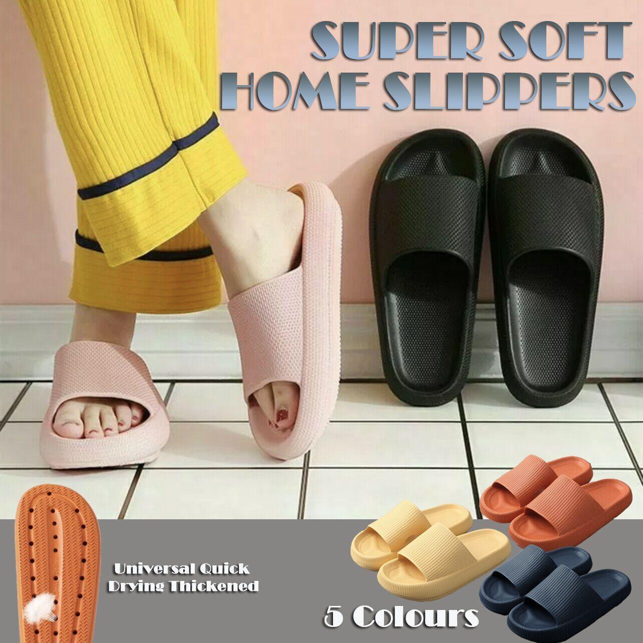 V528-PBL5-BLACK44-4564404-202510010309-00 Ultra-Soft Pillow Slides EVA Slippers for Indoor Outdoor Use – Thick Anti-Slip Sole - Black 44-45 - Image 1