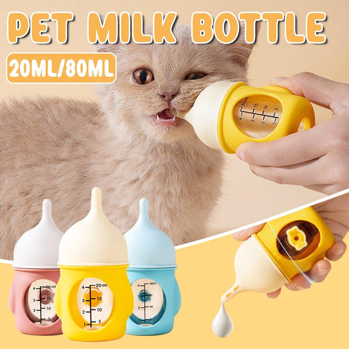 V528-PET-BOTTLE-PINK-20ML-686907-202510011127-00 Silicone Pet Milk Feeding Bottle with Scale for Small Puppies and Kittens 20ml 80ml - 20ml-Pink - Image 1