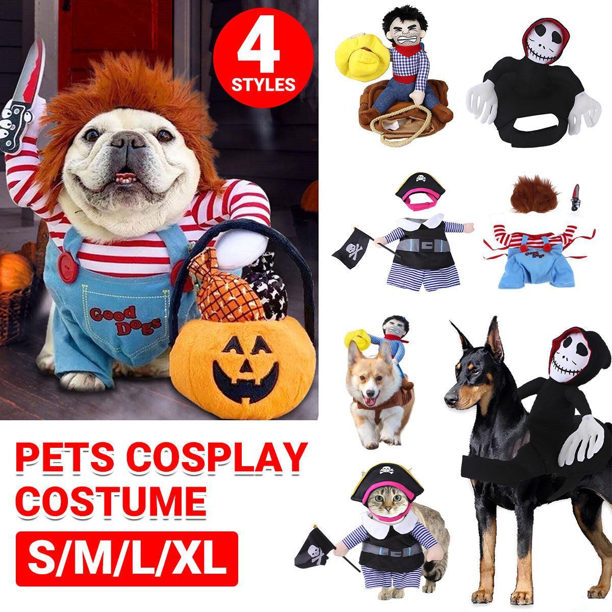 V528-PET-CLOTHES-MZ-L-703144-202510010645-00 Halloween Dog Costume Pet Accessories Funny Dress Up for Small Medium Dogs - Hat Model-L - Image 1