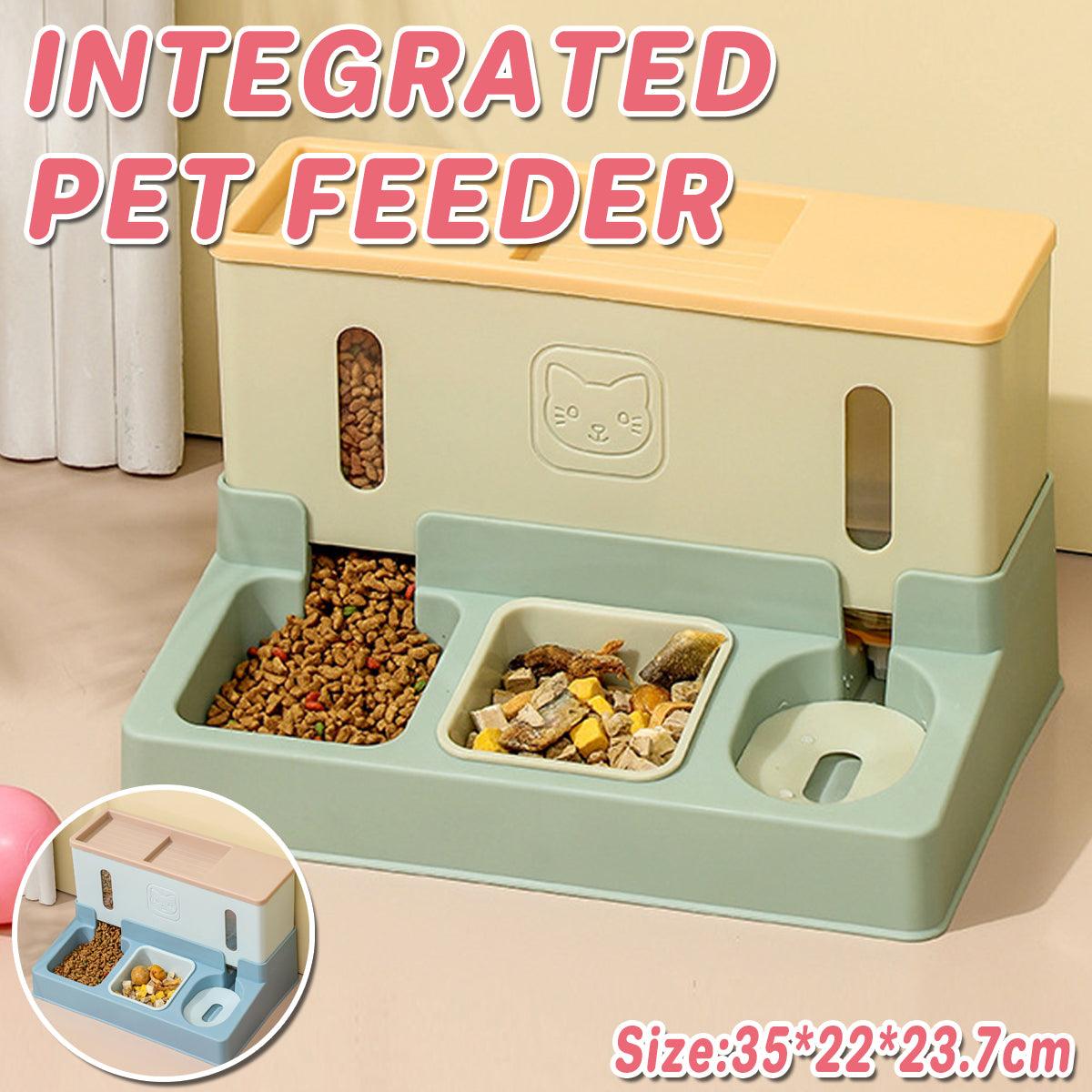 V528-PET-FEEDER-GREEN-177181-202510010237-00 All in One Pet Feeding Bowl Cat Dog Water and Food Feeder Automatic Dispenser - Green - Image 1