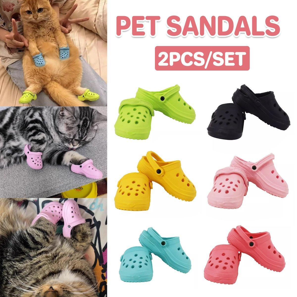 V528-PET-SLIPPERS-LIGHT-BLUE-992607-202510010754-00 2pcs Shoe Charms Accessories for Shoes Bags Clothing Pet Shoes Decorative Set - Light Blue - Image 1
