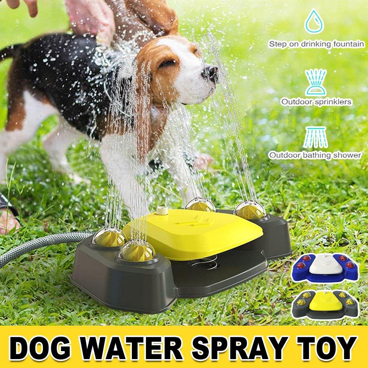 V528-PET-WATER-FEEDER-BLUE-114859-202509301236-00 Automatic Water Feeder Dispenser with Bath Spray and Footstep Dog Toys for Pets - Blue - Image 1