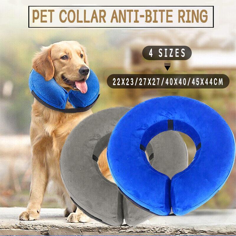 V528-PETCOLLAR-GREY-L-365410-202509301636-00 Grey Pet Dog Inflatable Soft Healing Collar Cone Wound Medical Cat Protective Jackets - L (40*40CM) - Image 1