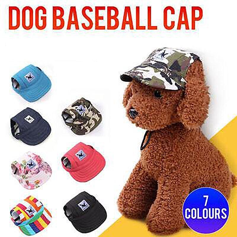 V528-PETHAT-STRIPE-S-73707-202510010745-00 Dog Baseball Cap Outdoor Pet Sun Hat Summer Canvas Visor Puppy S Size - Stripe - Image 1