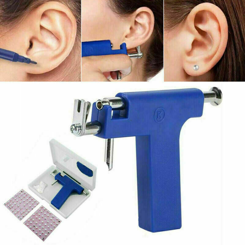 V528-PIERCINGGUN-98PCS-148901-202509250925-00 Professional Steel Ear Nose Navel Body Piercing Gun With 98Pcs Studs Tool Kit Au - Image 1