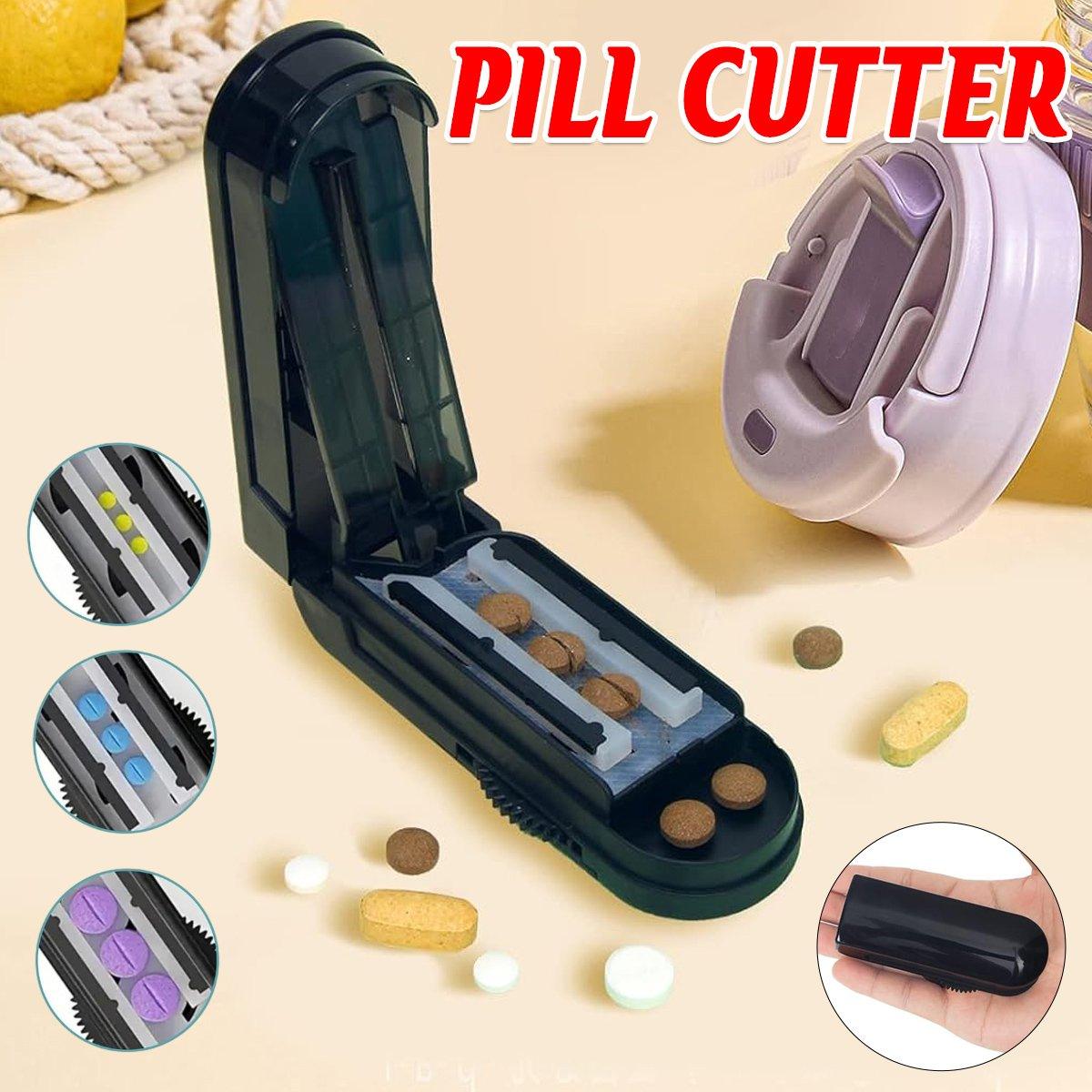 V528-PILL-SLICER-BLACK-465258-202509291536-00 Pill Slicer Cutter Tablet Splitter Portable Pill Divider Medication Organizer - Image 1