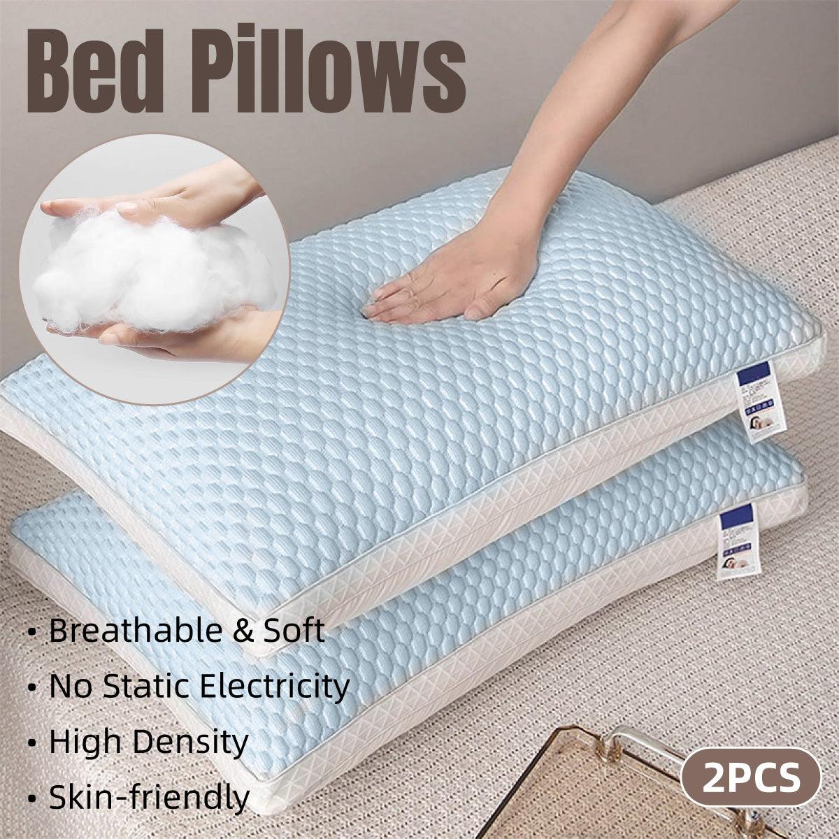 V528-PILLOW-LIGHT-GREY-2PCS-334697-202509291609-00 2pcs Breathable Pillow Set for Summer Comfort Soft for Home Use Sleeping Support - Image 1