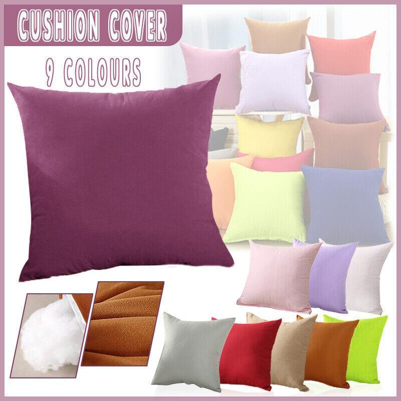 V528-PINK-50-6137-202510010854-00 50cm*50cm Multicoloured Plain Solid Colour Cushion Cover Decorative Pillow Case - Pink - Image 1