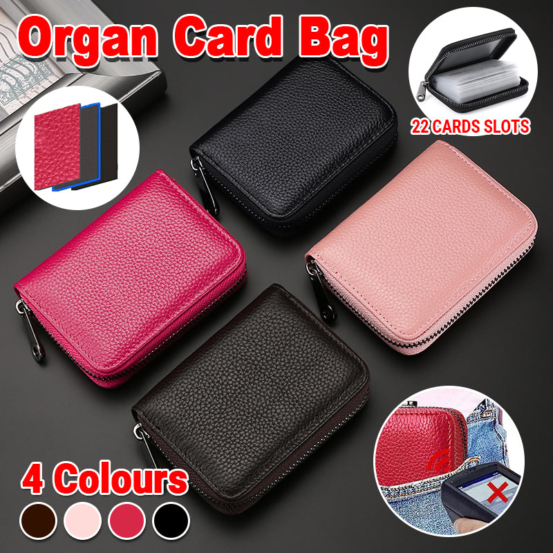 V528-PINK-A69614-202510011209-00 Compact Zipper Organ Card Cover Holder Wallet ID Bag Short Coin Purse Pockets - Pink - Image 1