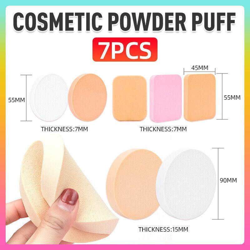 V528-PUFF-7PCS-597214-202509251320-00 7PCS Puff Air-Cushion Makeup Sponge Smooth Puff Beauty Tools Wet Dry Dual Use - Image 1