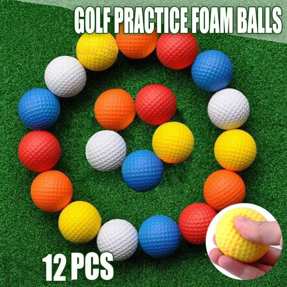 V528-PUGOLF-12PCS-ORANGE-86279-202509302119-00 12 Pack Indoor/Outdoor Golf Practice Foam Balls - Orange - Image 1