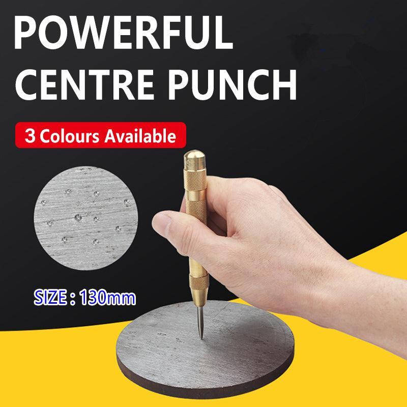 V528-PUNCHBRASS-YELLOW-530557-202509302309-00 125Mm Heavy Duty Automatic Centre Punch- Brass & Spring Loaded - Yellow - Image 1