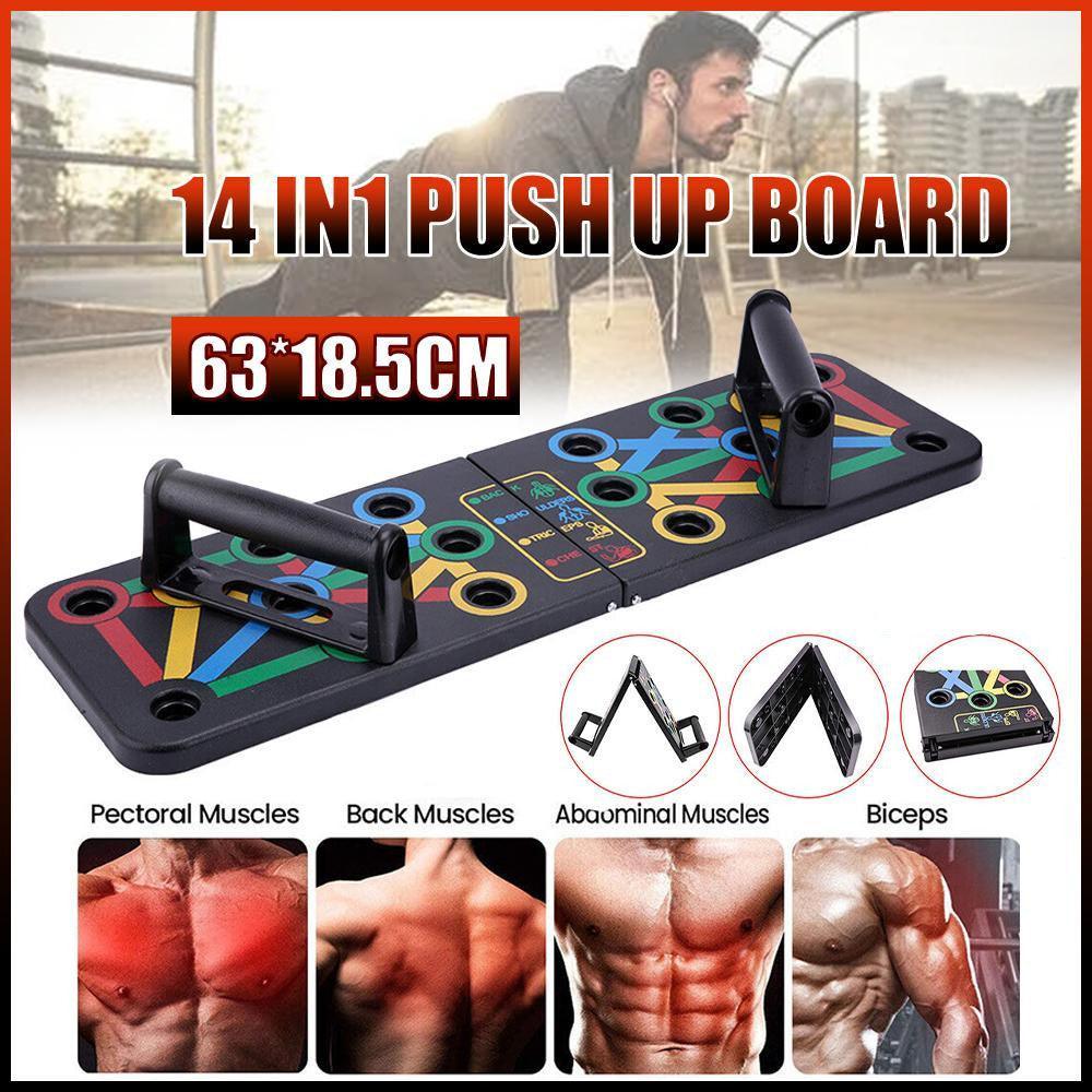 V528-PUSH-UP-BOARD-844938-202509251011-00 14 in1 Push Up Board Rack Bar Grip Handle Muscle Train Gym Workout Fitness Stand - Image 1
