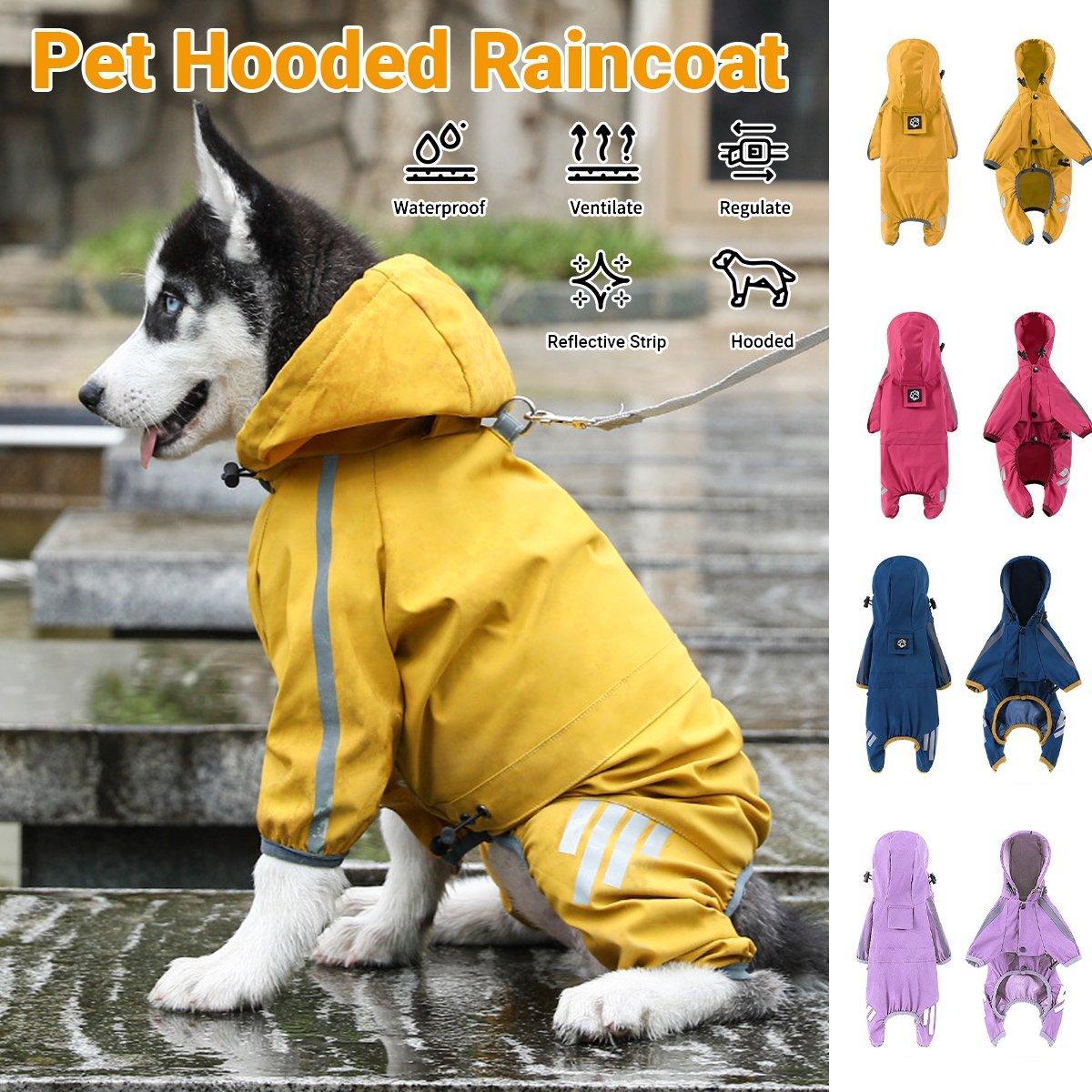 V528-RAINCOAT-HH-XXL-344239-202509301818-00 Waterproof Four Corner Pet Raincoats In Large Medium And Small Sizes Are Suitable For Dogs - Orange - XXL - Image 1