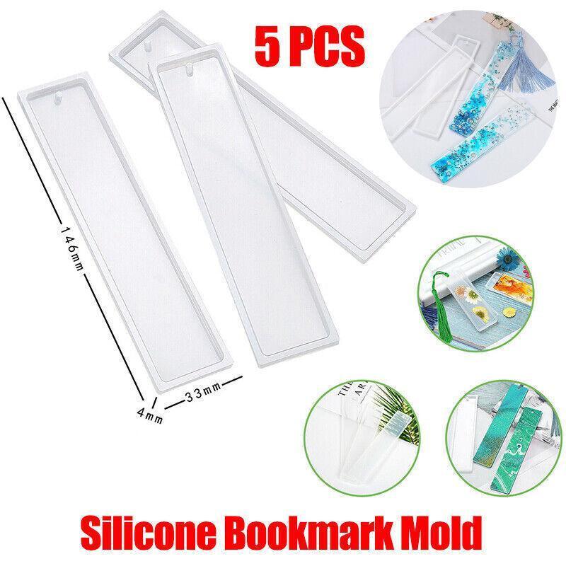 V528-RECTANGULARMOLD-5PCS-99176-202509291727-00 5PCS Silicone Bookmark Mould Rectangle Resin Craft Making Tool for DIY Projects - Image 1