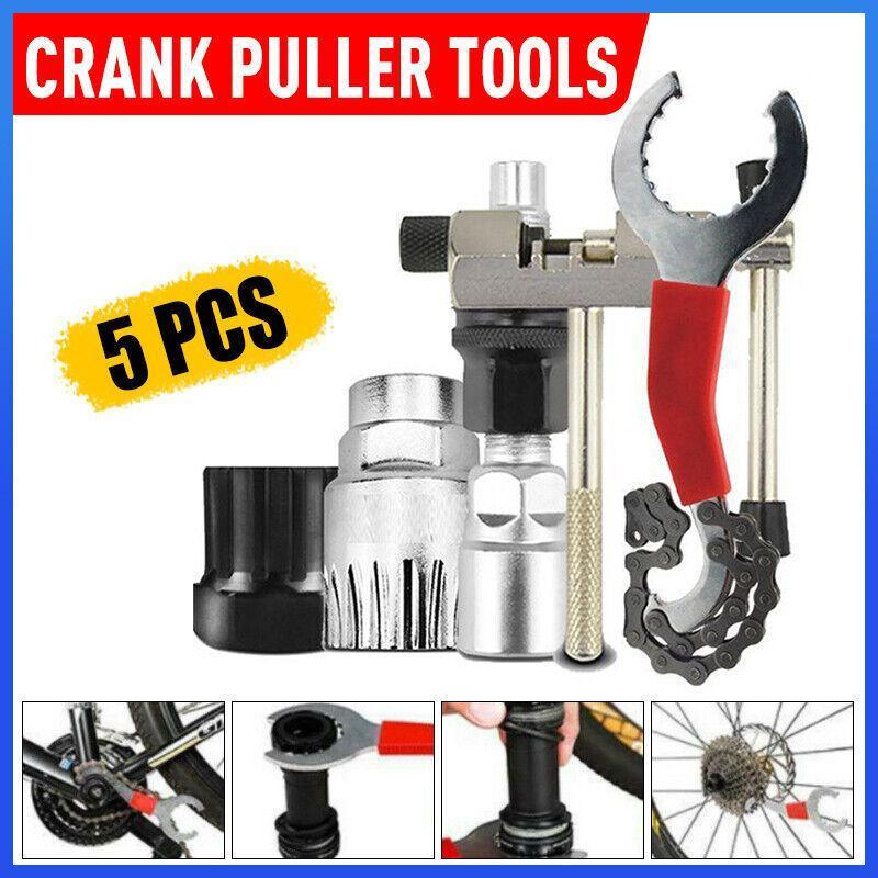 V528-REPAIRTOOL-707421-202509251141-00 5PCS Bike Repair Tool Kit Crank Puller Chain Breaker Freewheel Bottom Bracket Remover - Image 1