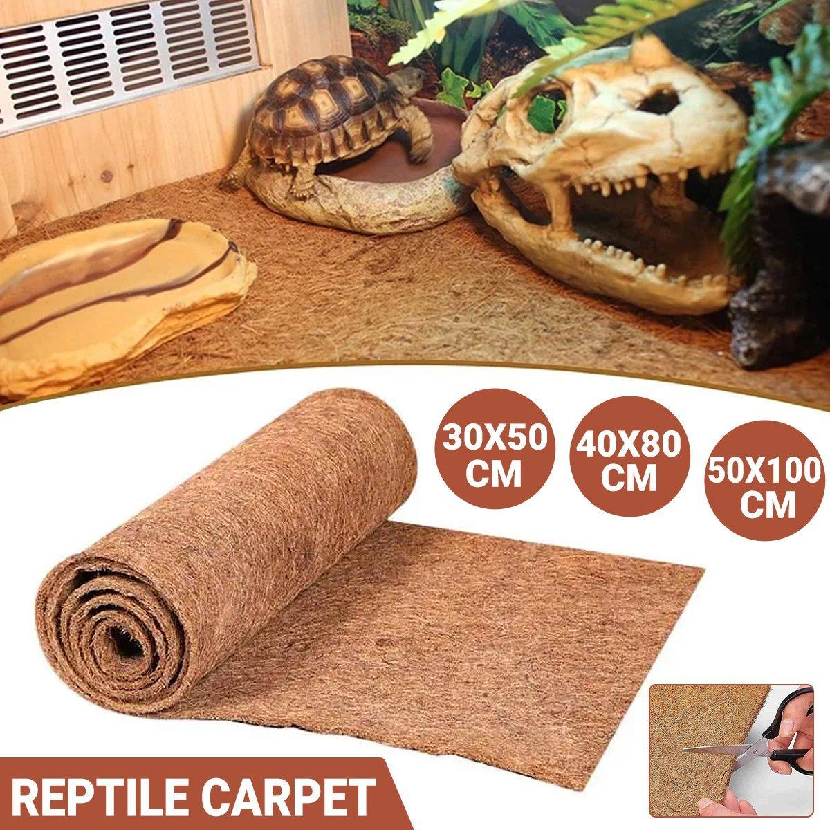 V528-REPTILE-MAT-30X50CM-937105-202509302018-00 Reptile Terrarium Liner Coconut Fiber Mat Tortoise Carpet Pet Hamster Bedding - 50x30cm - Image 1