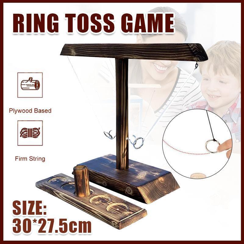 V528-RINGTOSSGAME-556946-202509291527-00 Wooden Hook And Ring Toss Game Shot Ladder For 2 People Party Bar Drinking Toy - Image 1