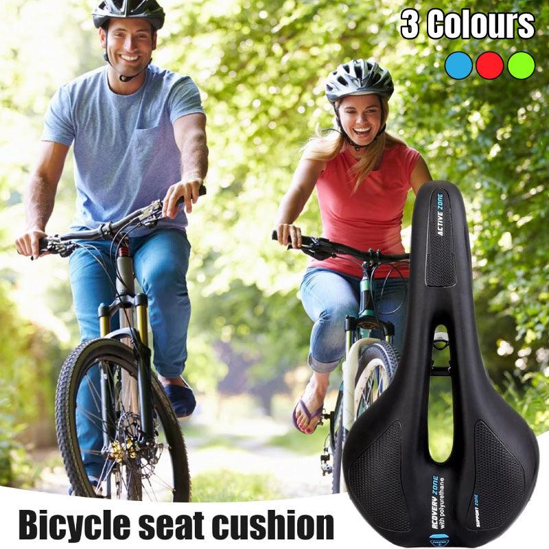 V528-SADDLE-RED-988859-202510010254-00 MTB Saddle Hollow Comfort Bicycle Seat Universal Cushion Soft Riding Saddle - Red - Image 1