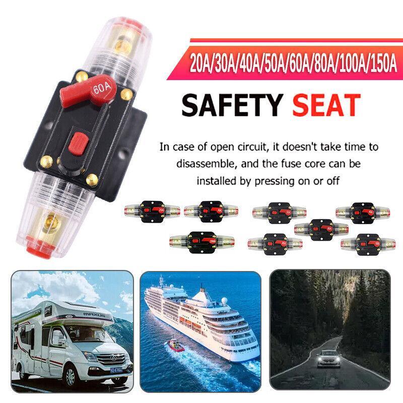 V528-SAFETYSEAT-60A-25804-202510011054-00 20-150Amp Circuit Breaker Dual Battery Ip67 Waterproof Fuse Manual Reset 12V 24V - 60AMP - Image 1