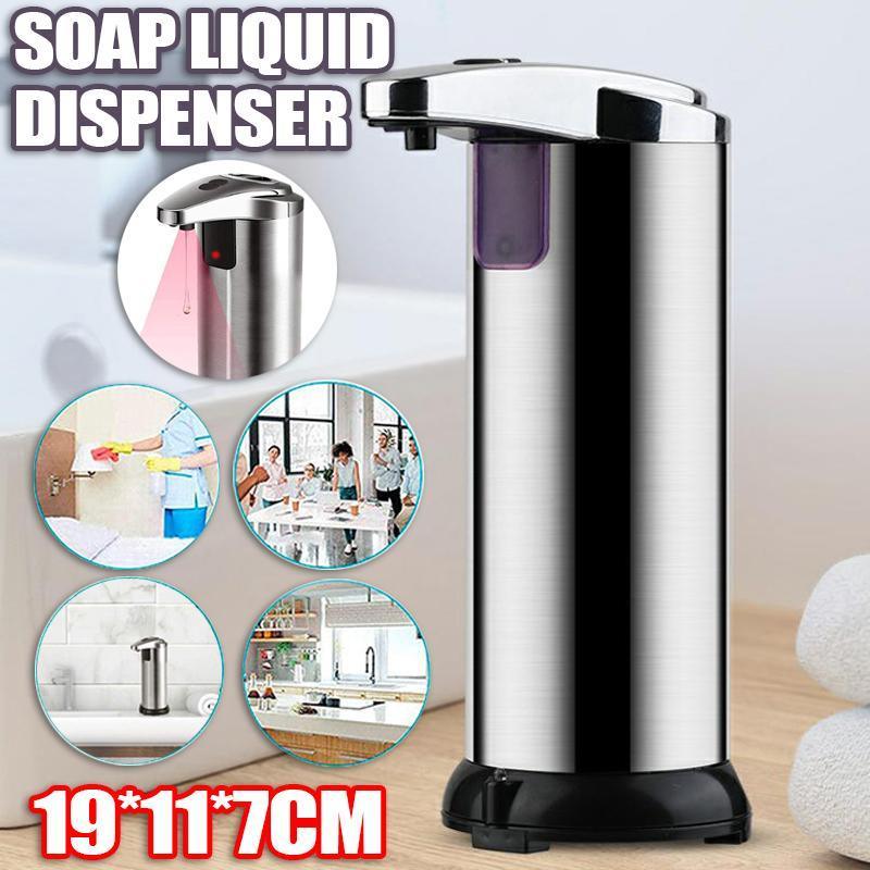 V528-SENSORHANDWASH-SILVER-534828-202509251642-00 Automatic Soap Liquid Dispenser Handsfree Touchless IR Sensor Hand Wash Steel - Image 1