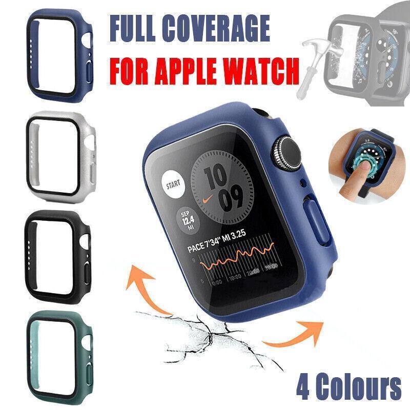V528-SHOUBIAO-38MM-BLUE-575840-202509250936-00 For Apple Watch iWatch Series SE 6 5 4 3 2 1 Case Full Glass Cover 38mm - Blue - Image 1