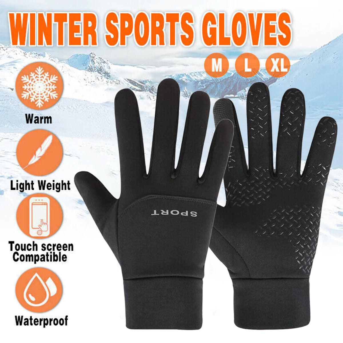 V528-SKIGLOVES-BLACK-M-250800-202510010736-00 Winter Warm Thermal Outdoor Sports Waterproof Windproof Touch Screen Ski Gloves - M - Image 1