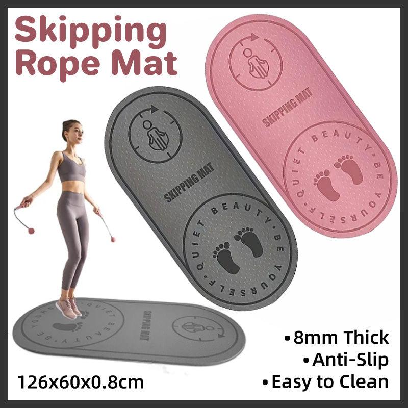 V528-SKIPPING-GREY-746205-202510010954-00 Jump Rope Mat Soundproof Shock Absorbing Mat for Indoor Fitness Yoga Floor Use - Grey - Image 1