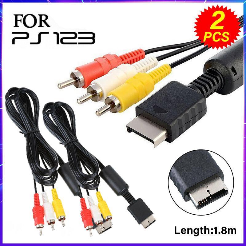 V528-SM00461-PS2-PS3-2PCS-558722-202509291809-00 2PCS 1.8M RCA AV Cable for Sony PlayStation PS1 PS2 PS3 Audio Video Cord - Image 1