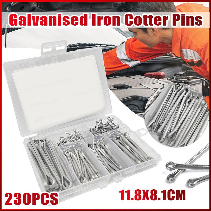 V528-SM00489-230PCS-495240-202509251235-00 230PCS Cotter Pin Assortment Set Galvanised Iron Split Pins for Automotive Repairs - Image 1