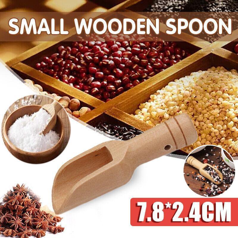 V528-SMALLSALTSPOON-1PCS-78695-202509302100-00 1/2/4/10 Pcs Mini Wooden Scoop Kitchen Spoon for Salt Sugar & Coffee - 1PC - Image 1
