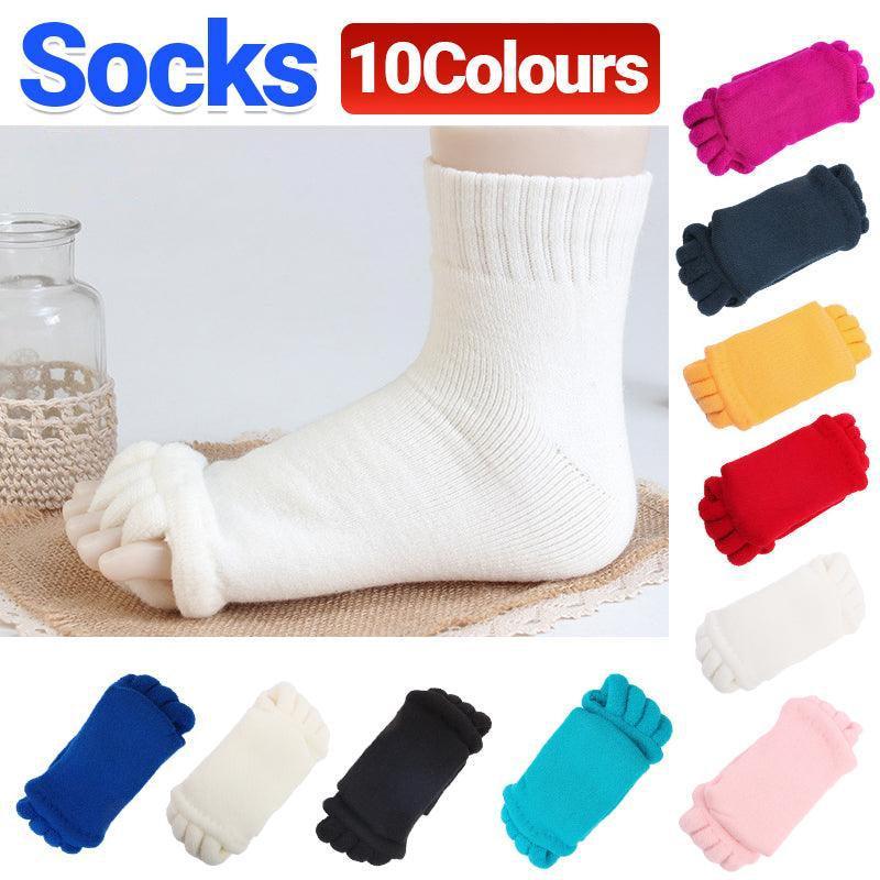 V528-SOCKS-PINK-673790-202509291727-00 1 Pair Yoga Massage Socks Toe Separator Foot Alignment & Pain Relief - Pink - Image 1