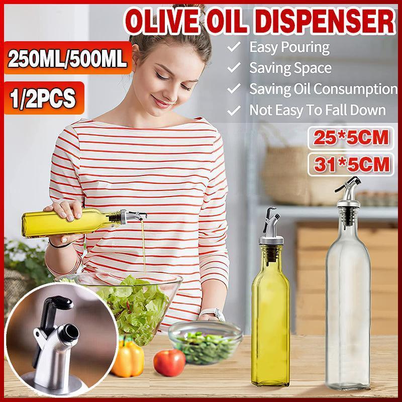 V528-SPICEGLASSBOTTLE-250ML-574098-202509302127-00 250/500ml Olive Oil Vinegar Pourer Dispenser Glass Bottle Kitchen Tools Cooking - 1 PCS/250 ML - Image 1