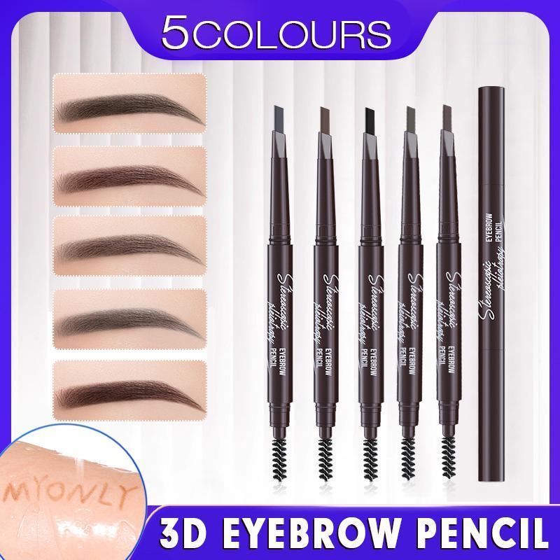 V528-SQ00117-BROWN-2-701049-202510010027-00 Eyebrow Pencil Dual-Ended Waterproof Retractable Slant Eye Makeup Cosmetic Tool - Brown - Image 1