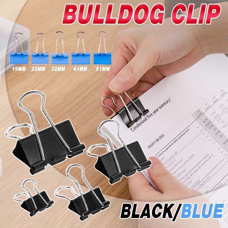 V528-SQ326-TAILCLIP-BLACK-51MM-726895-202510010927-00 20PCS Black Bulldog Foldback Clips Document Paper Clamps Multiple Sizes - Black 51mm - Image 1