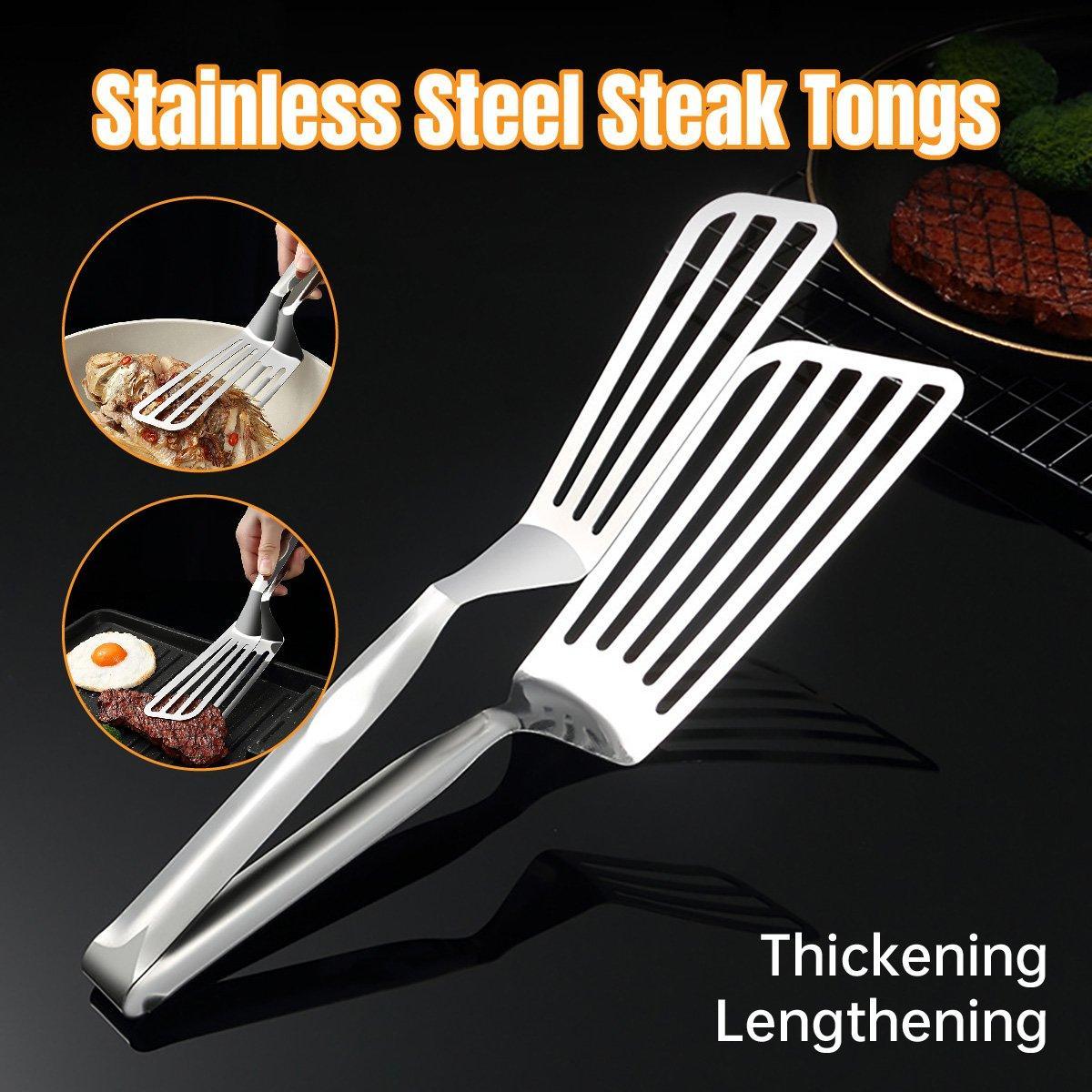 V528-STEAK-CLIPS-287837-202509251546-00 Stainless Steel Steak Tongs Multi-Functional Kitchen Tool for BBQ and Fried Fish - Image 1
