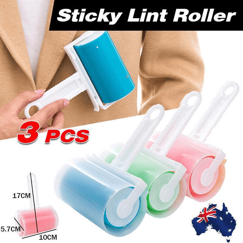 V528-STICKER-3PCS-22069-202509251225-00 3PCS Washable Lint Rollers for Pet Hair Clothes Carpet Reusable Sticky Brush - Image 1