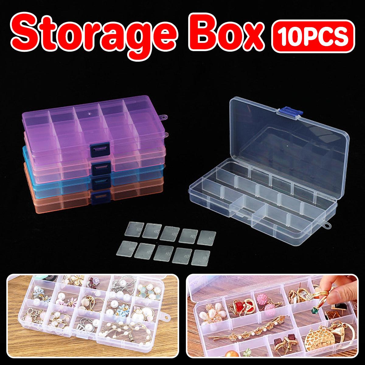 V528-STORAGE-BOX-10PCS-960124-202509251540-00 10pcs 15Compartments Plastic Box Case Bead Storage Organizer Jewelry Craft Box - Image 1
