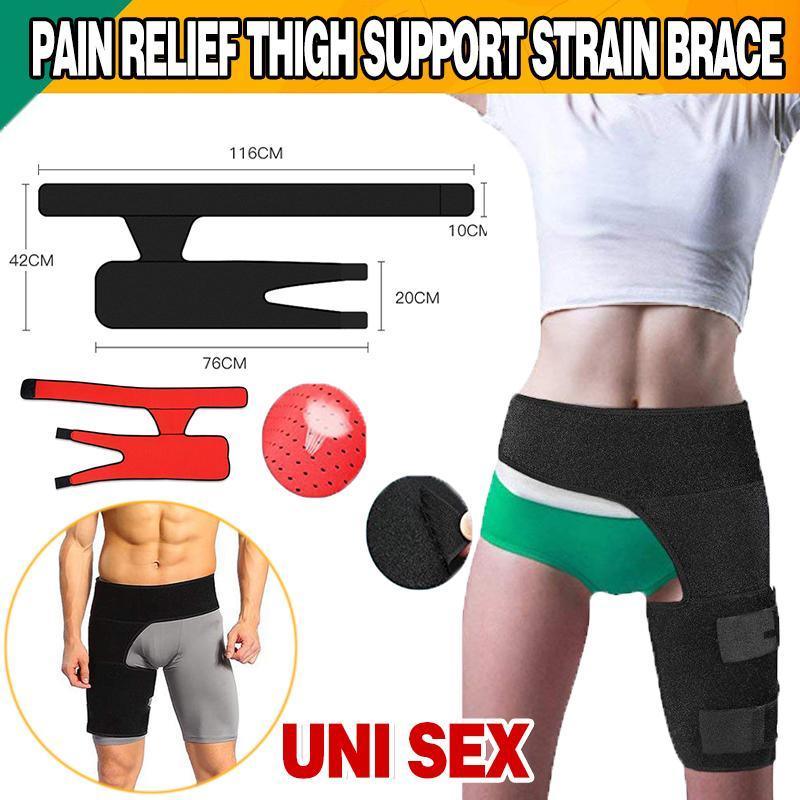 V528-THIGHSUPPORTBRACE-BLACK-104351-202509291618-00 Groin Pain Relief Thigh Support Strain Brace Hip Compression Hamstring Strap - Image 1