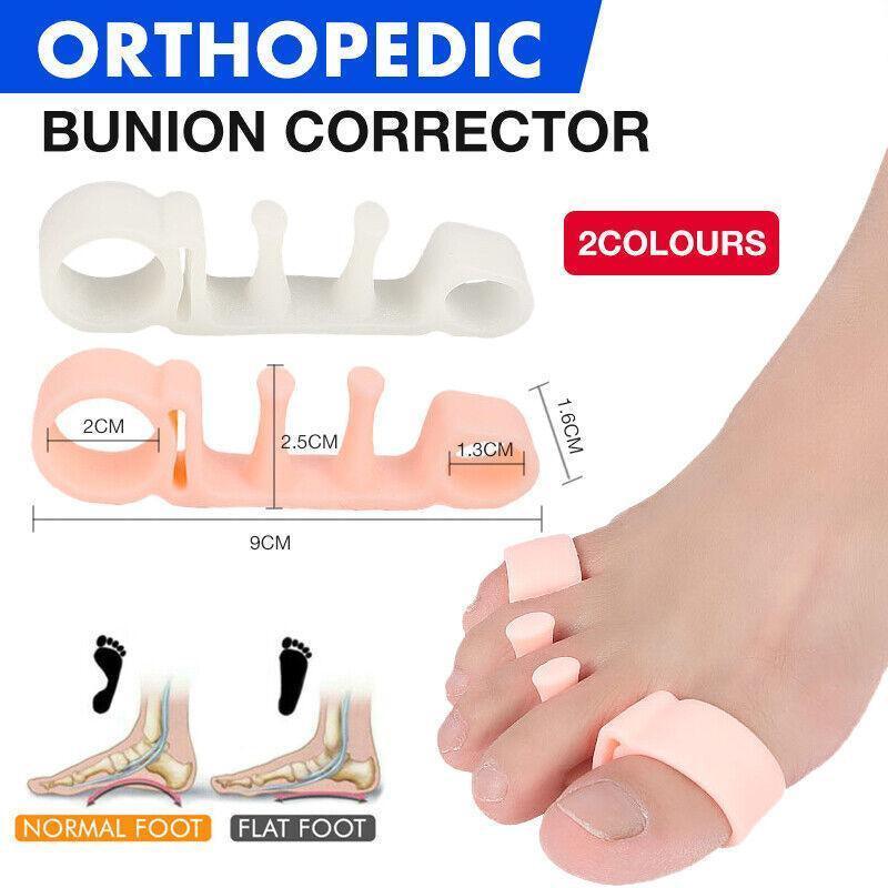 V528-TOESTRAIGHTENER-SKIN-1PAIR-72675-202509301609-00 Skin Colour Bunion Corrector Toe Separators Silicone Gel Elastic Straighteners Spacers - 1 Pair - Image 1