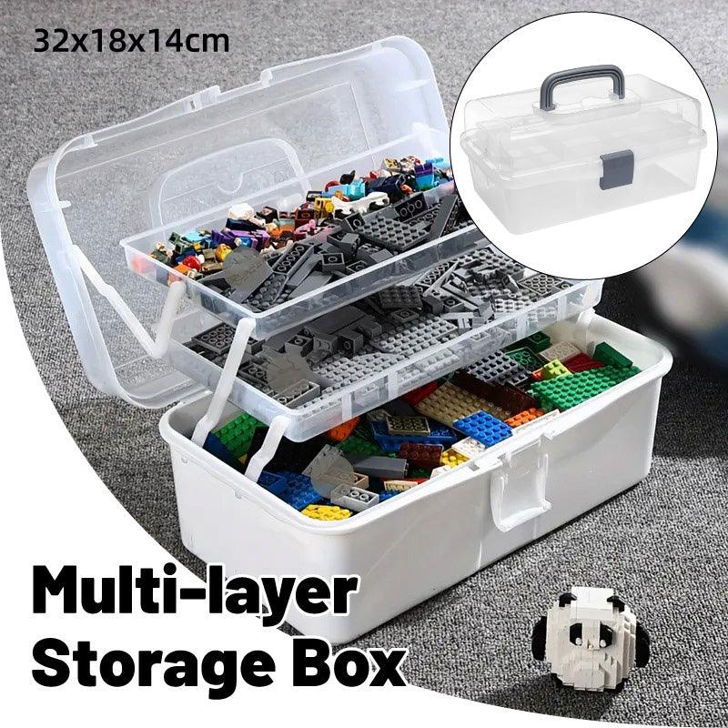 V528-TOOLBOX-797636-202509251121-00 Translucent Three Layer Toolbox Multifunctional Folding Storage Box Organizer - Image 1