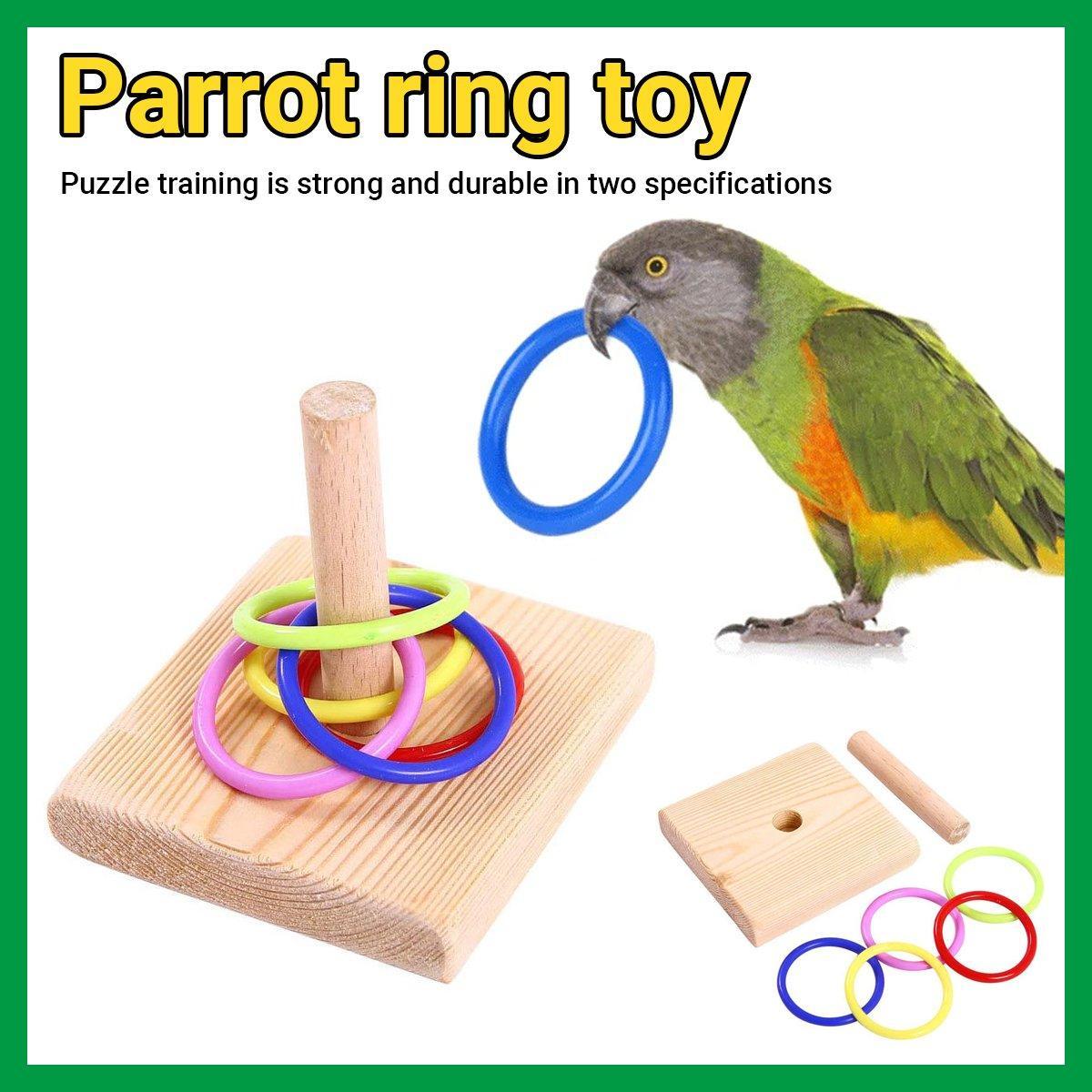 V528-TRAINING-TOY-177187-202509251210-00 Parrot Chew Toys Interactive Bird Training Rings Set Pet Bird Intelligence Toys - Image 1