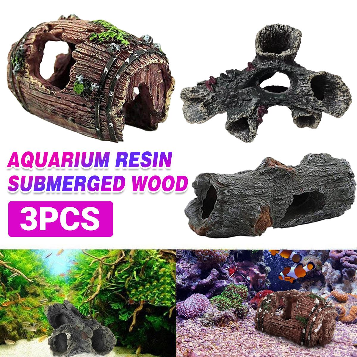 V528-TREE-HOLE-3PCS-918181-202509291837-00 3pcs Aquarium Resin Tree Ornament Fish Tank Decoration Submerged Wood Cave - Image 1