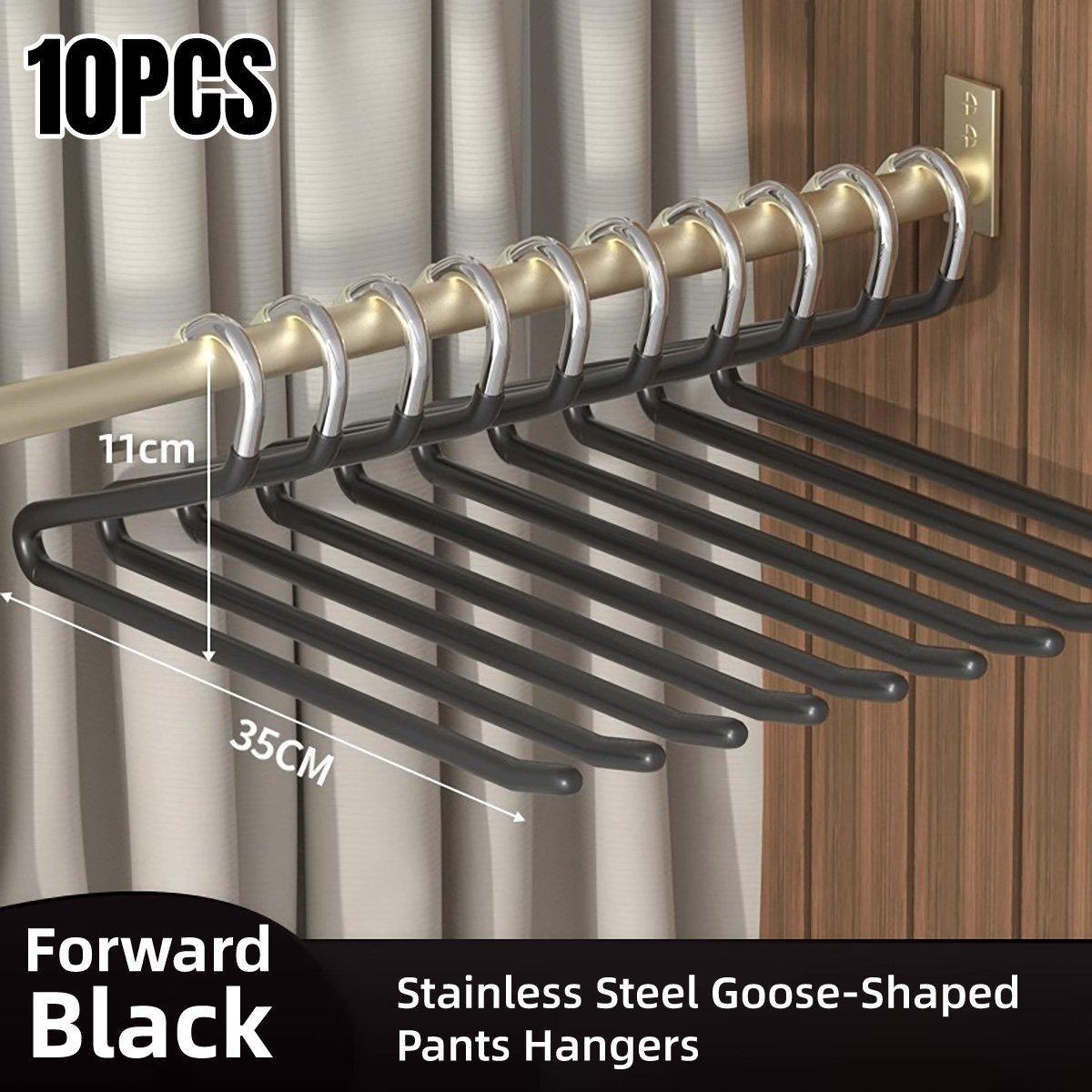 V528-TROUSER-BLACK-10PCS-354474-202509251320-00 10PCS Goose Shaped Pants Rack Non Slip Z Shaped Pants Clip Wardrobe Storage Clip - Image 1